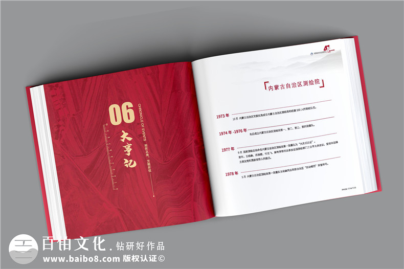 單位40周年紀(jì)念冊-測繪院企業(yè)40周年慶畫冊設(shè)計怎么做