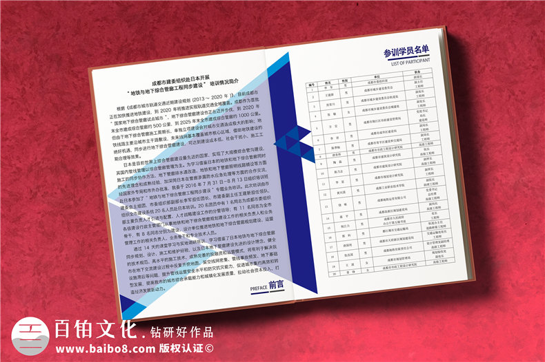 成都出國培訓(xùn)紀(jì)念冊(cè)制作-市建委組織赴日培訓(xùn)
